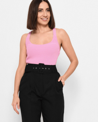 Сиреневый вискозный топ на резинках 43392, Цвет: Лавандовый, Размер: ONE SIZE