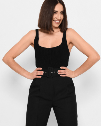 Черный летний топ 43393, Цвет: Черный, Размер: ONE SIZE