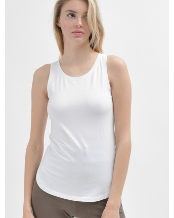 Облегающая белая майка 55394, Цвет: Белый, Размер: XS