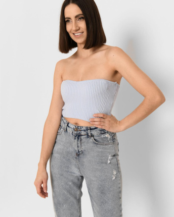 Топ без рукавов голубого цвета 43361, Цвет: Голубой, Размер: ONE SIZE