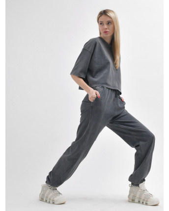 Серый женский костюм для повседневного образа 55986, Цвет: Серый, Размер: S