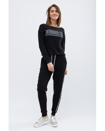 Спортивный черный костюм двойка Minimalism 32021, Цвет: Черный, Размер: S