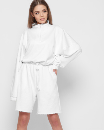 Белый casual свитшот 41427, Цвет: Белый, Размер: XS