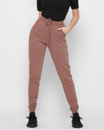 Коричневые спортивные брюки на манжетах 41800, Цвет: Капучино, Размер: XS