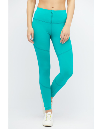 Зеленые спортивные леггинсы на застежке 32931, Цвет: Зеленый, Размер: M