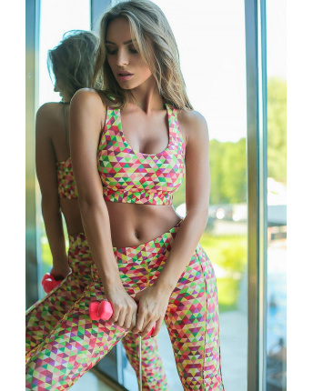 Спортивный топ с оригинальным принтом 15935, Цвет: Оранжевый, Размер: XS