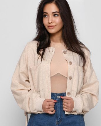 Модный бежевый жакет 44947, Цвет: Бежевый, Размер: L