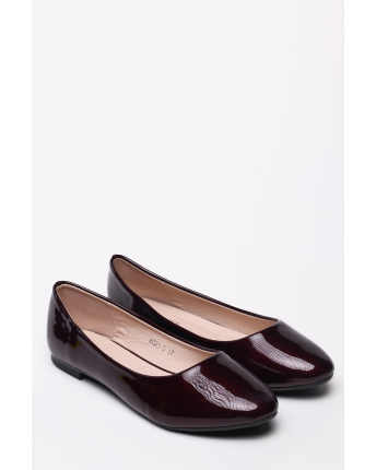 Балетки из эко-кожи с лаковым покрытием 35243, Цвет: Бордовый, Размер: 39