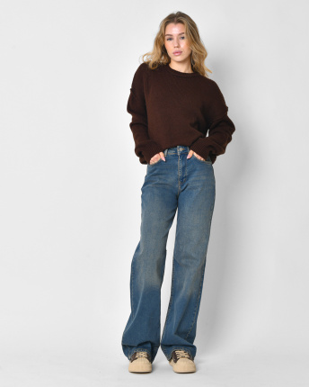 Джинси прямого крою з ефектом dirty 57158, Колір: Синій, Розмір: XS, зображення 2