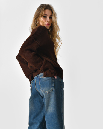 Джинси прямого крою з ефектом dirty 57158, Колір: Синій, Розмір: XS, зображення 7