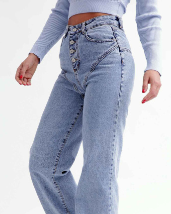 Голубые женские джинсы 55798, Цвет: Голубой, Размер: S