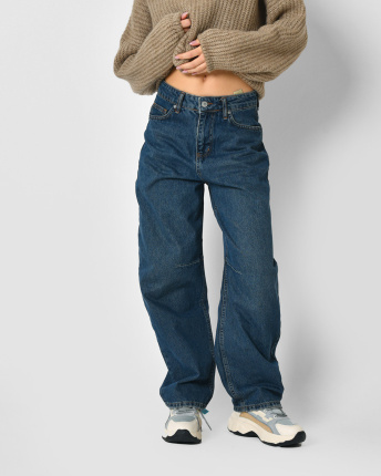 Джинси Baggy із виточками на колінах 57151, Колір: Синій, Розмір: XS, зображення 3