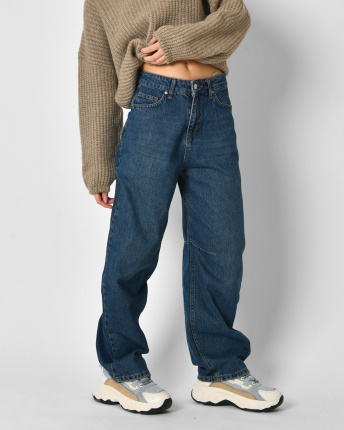 Джинси Baggy із виточками на колінах 57151, Колір: Синій, Розмір: XS, зображення 4