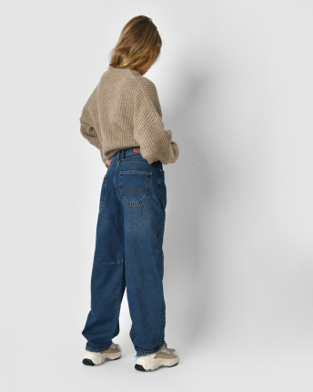 Джинси Baggy із виточками на колінах 57151, Колір: Синій, Розмір: XS, зображення 6