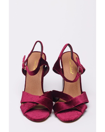 Замшевые босоножки цвета вина 35264, Цвет: Бургунди, Размер: 37