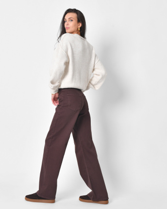 Коричневі джинси прямого крою 57155, Колір: Коричневий, Розмір: XS, зображення 2