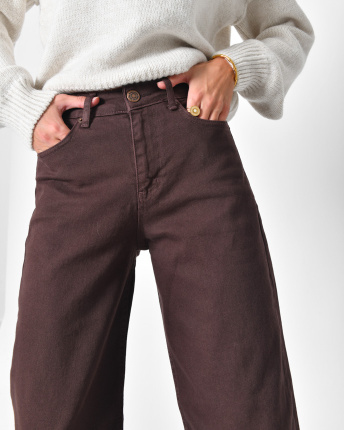 Коричневі джинси прямого крою 57155, Колір: Коричневий, Розмір: XS, зображення 5
