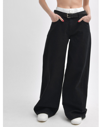 Женские джинсы baggy черного цвета 55993, Цвет: Черный, Размер: M