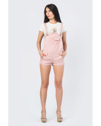 Персиковий літній комбінезон з шортами 33787, Колір: Персиковий, Розмір: XS