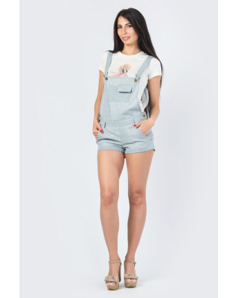 Серый летний комбинезон с шортами 33788, Цвет: Серый, Размер: XS