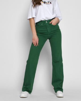 Зеленые джинсы эспаньолы 55107, Цвет: Зеленый, Размер: 26