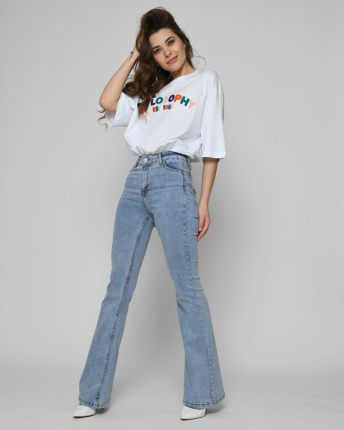 Женские голубые джинсы Эспаньйоли 55116, Цвет: Голубой, Размер: 27