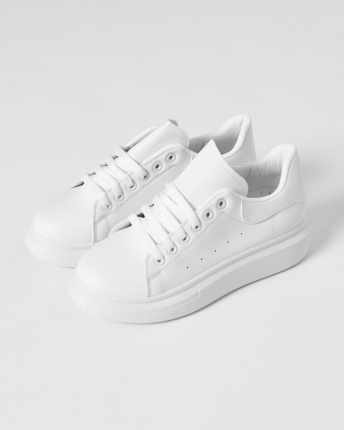 Белые повседневные кеды 45012, Цвет: Белый, Размер: 39