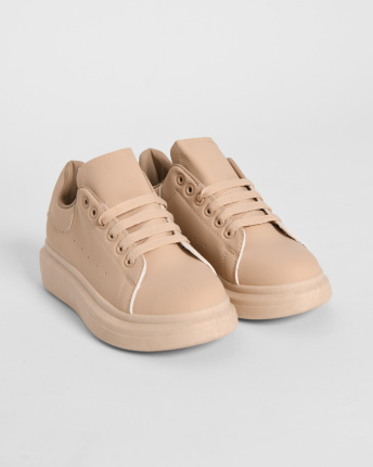 Бежевые повседневные кеды 45013, Цвет: Бежевый, Размер: 39