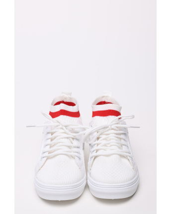 Стильные кеды на шнуровке 35221, Цвет: Белый, Размер: 37