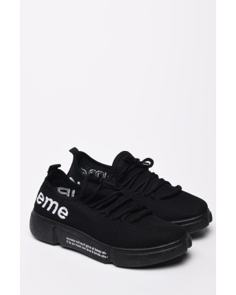 Черные кеды из текстиля 35222, Цвет: Черный, Размер: 39