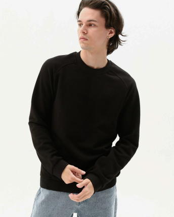 Мужской черный свитшот из тринитки 31929, Цвет: Черный, Размер: S