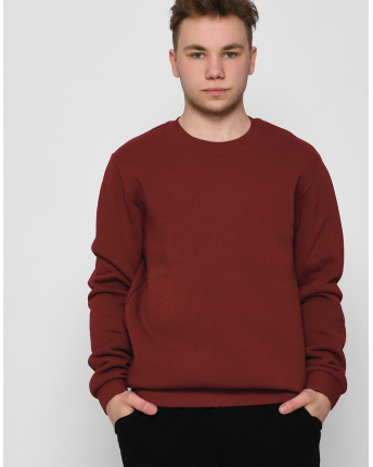 Бордовый мужской свитшот на флисе 29928, Цвет: Бордовый, Размер: M
