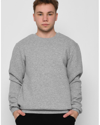 Серый мужской свитшот на флисе 29929, Цвет: Серый, Размер: S