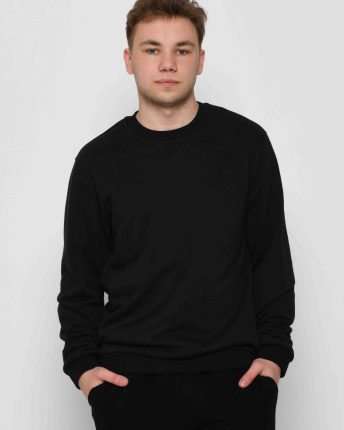 Синий мужской свитшот на флисе 29930, Цвет: Синий, Размер: S