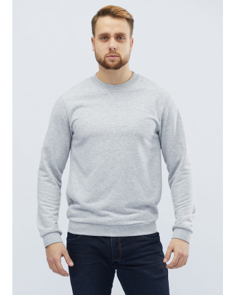 Однотонный серый мужской свитшот 31937, Цвет: Серый, Размер: S