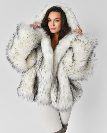 Шуба X-Woyz LS-8958-36 57176, Цвет: Молочний, Размер: ONE SIZE, изображение 4