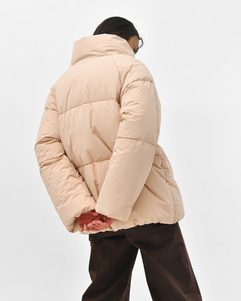 Бежевий жіночий пуховик 56094, Колір: Бежевий, Розмір: XS, зображення 3