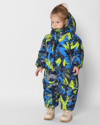 Зимний детский комбинезон с ярким рисунком 43513, Цвет: Синий, Размер: 86