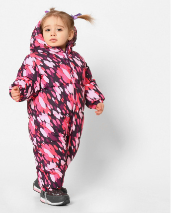 Зимний детский комбинезон с ярким рисунком 43514, Цвет: Розовый, Размер: 86