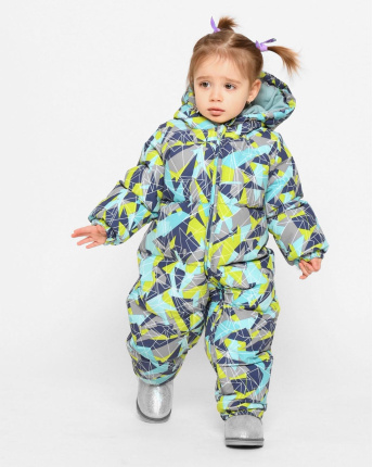 Разноцветный детский комбинезон на зиму 43515, Цвет: Серый, Размер: 86