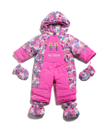 Детский комбинезон-трансформер на флисе 33056, Цвет: Розовый, Размер: 74