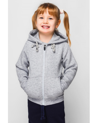 Серая детская спортивная кофта без принта 30426, Цвет: Серый, Размер: 92