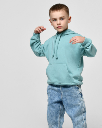 Дитячий худі унісекс кольору м`ята 55693, Колір: М'ята, Розмір: 110