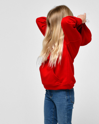 Дитячий худі унісекс червоного кольору 55695, Колір: Червоний, Розмір: 122