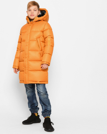 Жовта зимова куртка для хлопчика 43507, Колір: Гірчиця, Розмір: 116