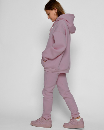 Подростковый спортивный костюм на флисе 56136, Цвет: Пудровый, Размер: 122
