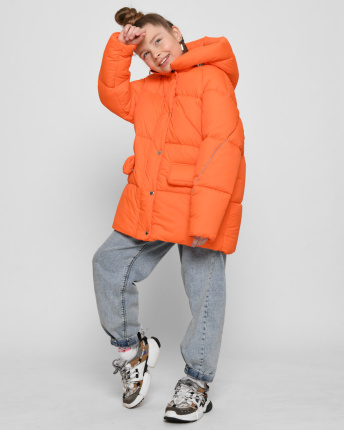 Оранжевая зимняя куртка для девочек 44999, Цвет: Оранжевый, Размер: 116