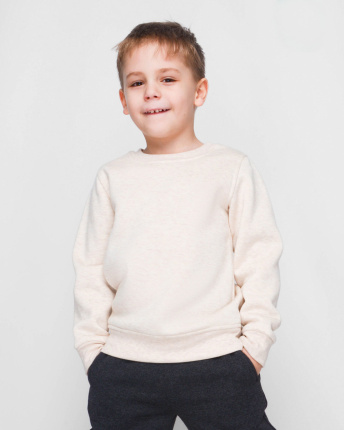 Дитячий однотонний світшот бежевого кольору 31992, Колір: Бежевий, Розмір: 104