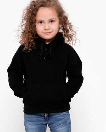 Дитячий чорний худі без принта 32000, Колір: Чорний, Розмір: 92