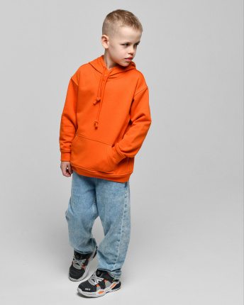 Детский худи унисекс цвет оранжевый 55701, Цвет: Оранжевый, Размер: 122